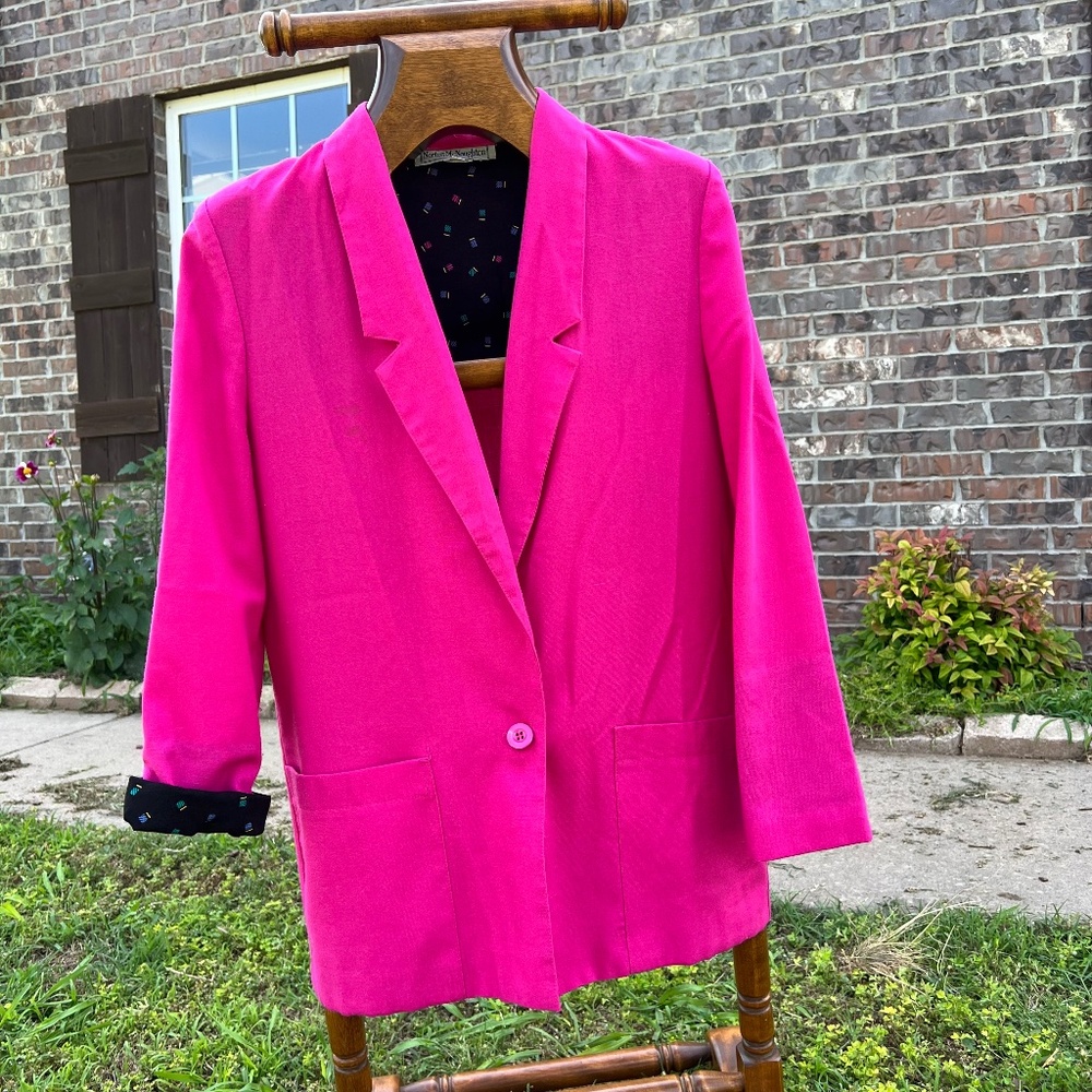 Vintage 80s Neon Pink Blazer